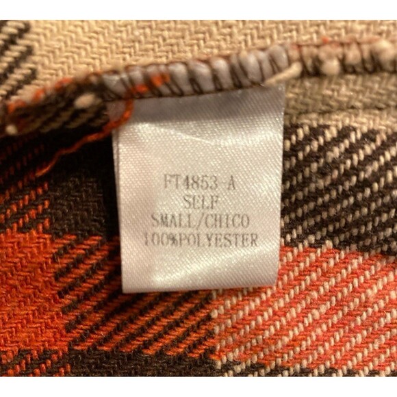 ETWO  Woman’s Vest Size Small Rust Brown Cream Plaid Versatile Stylish Warm - Picture 9 of 11